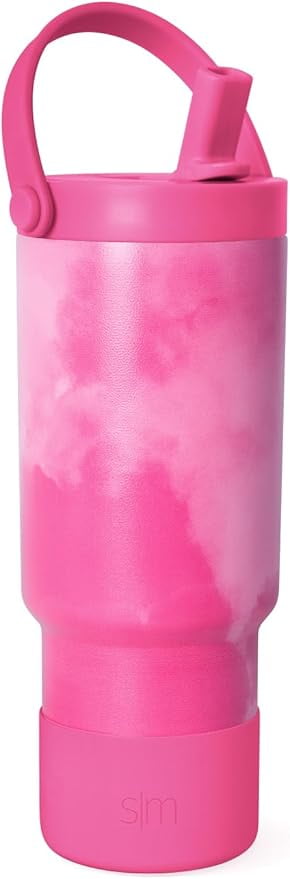 Simple Modern 24 fl oz Insulated Stainless Steel Trek Pivot Tumbler with Straw Lid and Top Handle|Seaside Blue - H6HD