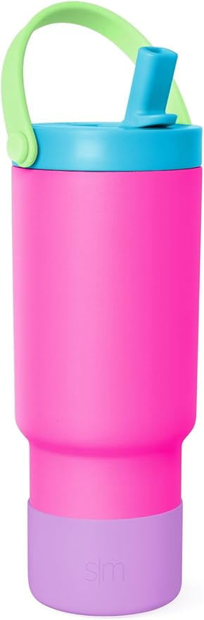 Simple Modern 24 fl oz Insulated Stainless Steel Trek Pivot Tumbler with Straw Lid and Top Handle|Seaside Blue - H6HD