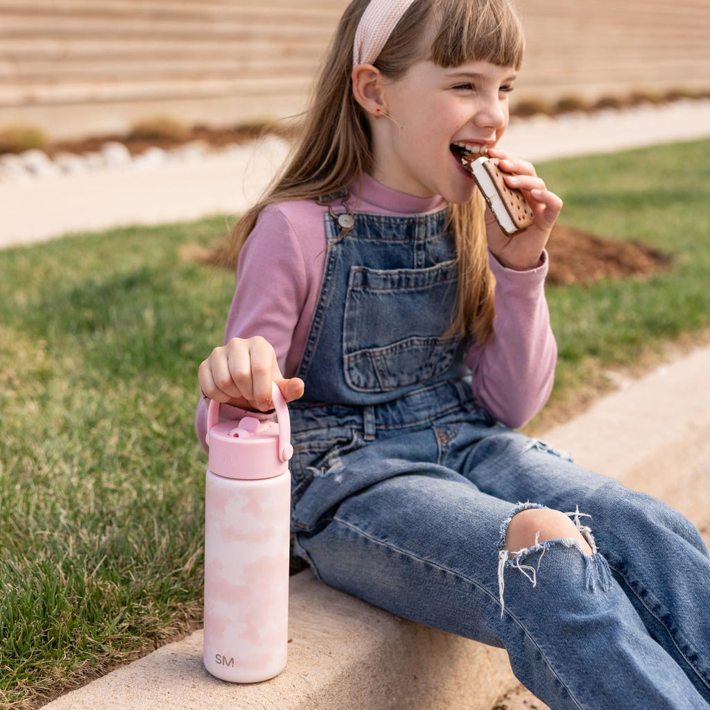 Simple Modern 18 fl oz Insulated Stainless Steel Summit Wide Mouth Water Bottle with Handle and Straw Lid|Black and White Checkmate - AUOG