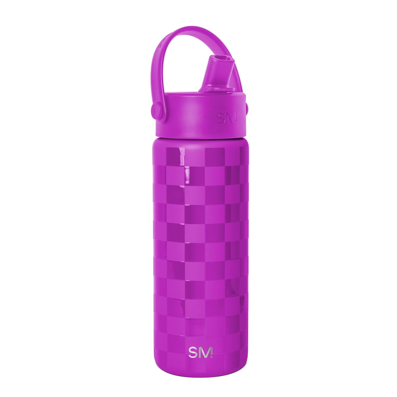 Simple Modern 18 fl oz Insulated Stainless Steel Summit Wide Mouth Water Bottle with Handle and Straw Lid|Black and White Checkmate - AUOG