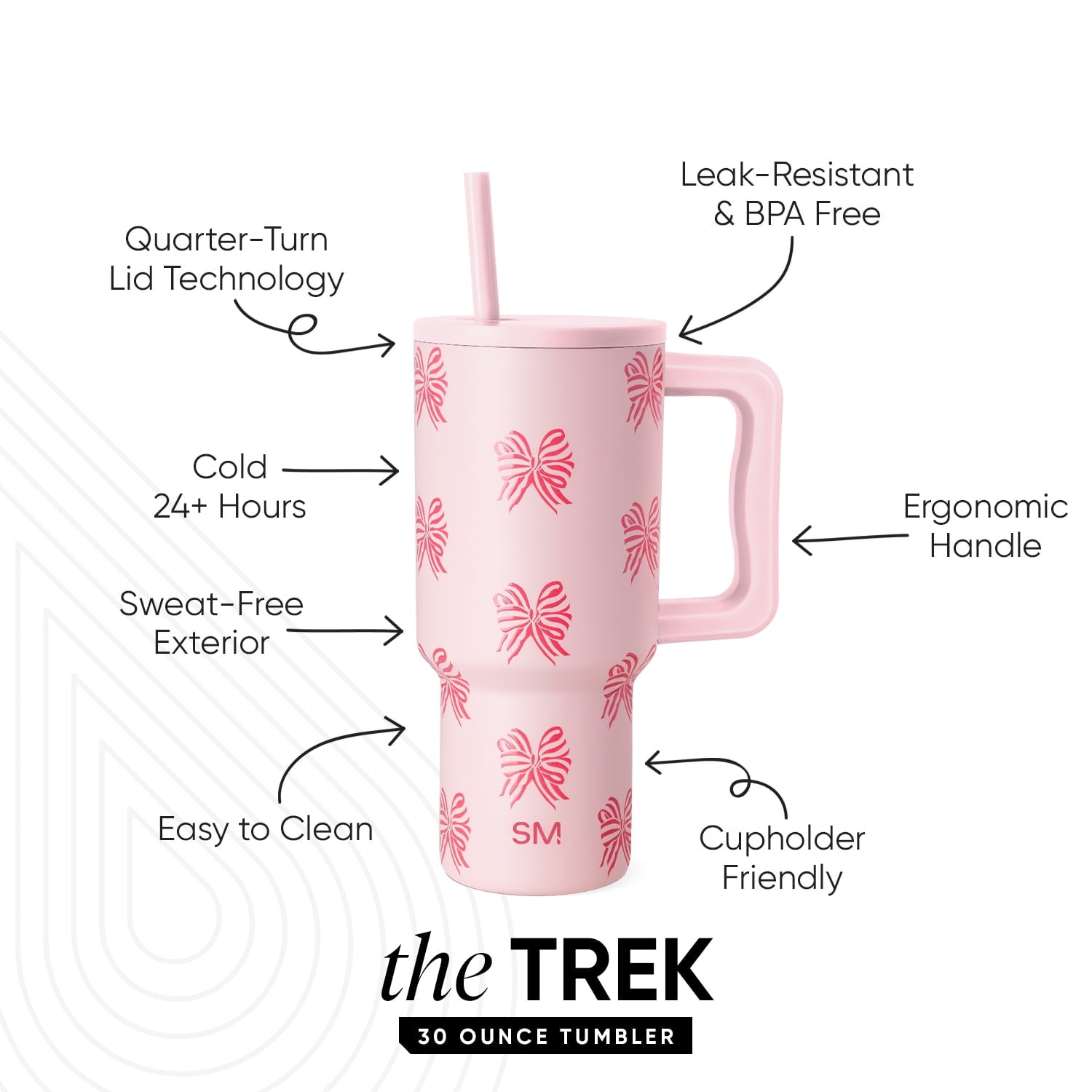 Simple Modern 30 fl oz Insulated Stainless Steel Trek Tumbler with Straw Lid | Seaglass Sage and Cream Checkmate - ON24