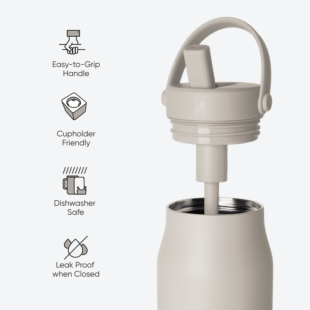 Simple Modern 34 fl oz Insulated Stainless Steel Mesa Wide Mouth Water Bottle with Handle and Push Button Straw Lid | Mystifying Blue Checkmate - WHKO