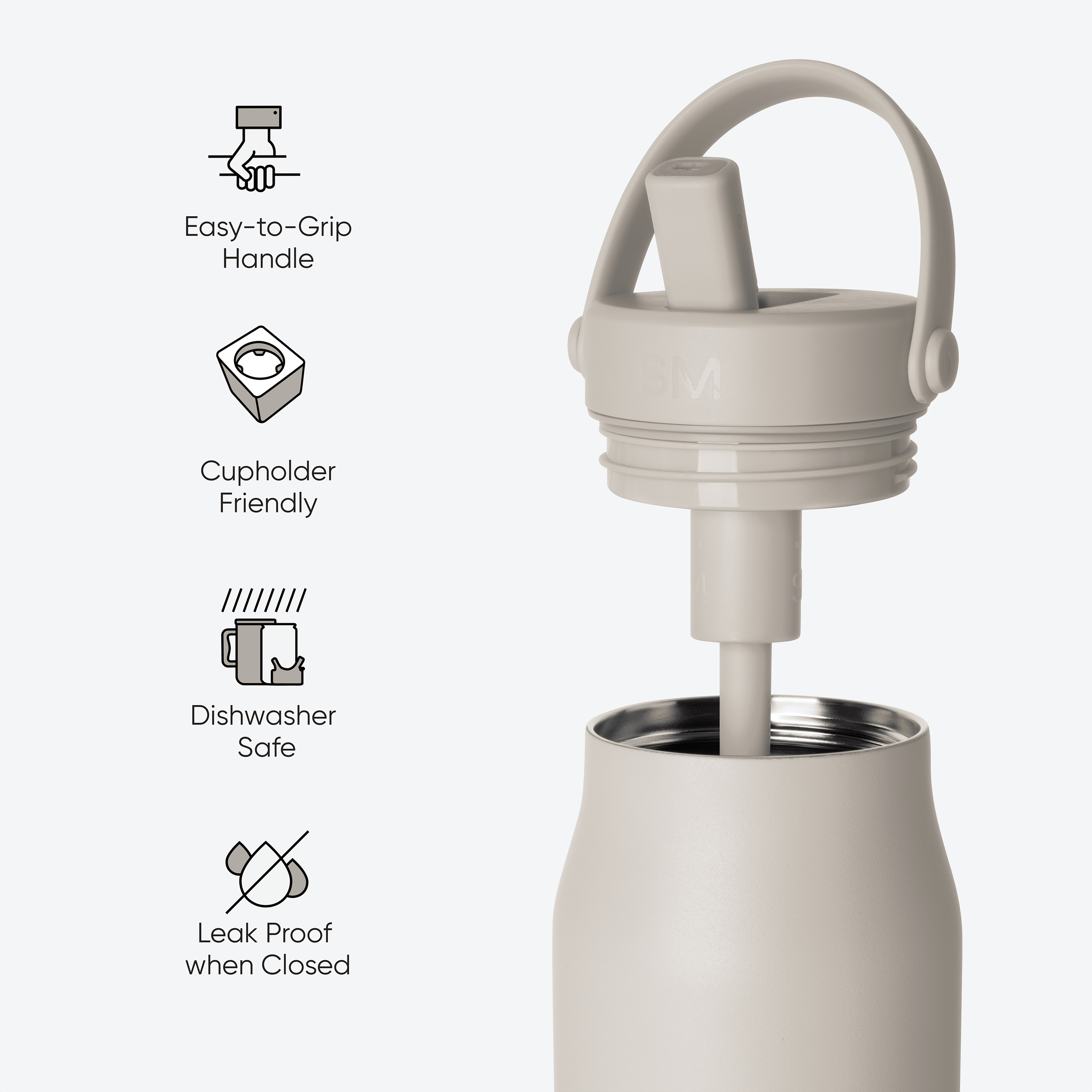 Simple Modern 34 fl oz Insulated Stainless Steel Mesa Wide Mouth Water Bottle with Handle and Push Button Straw Lid | Mystifying Blue Checkmate - WHKO