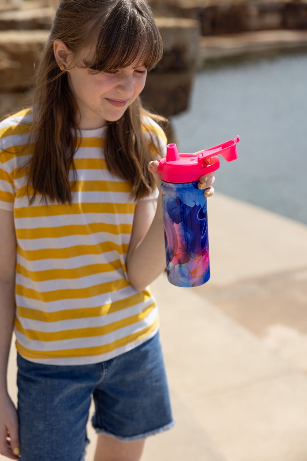 Simple Modern 18 fl oz Insulated Stainless Steel Summit Water Bottle with Covered Silicone Straw Lid | Dreamcicle - I9UP