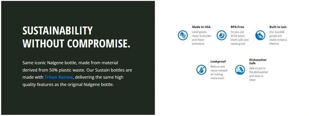 Nalgene Sustain 16 oz. Narrow Mouth Water Bottle - Cornflower Blue - NR6Z