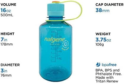 Nalgene Sustain 16 oz. Narrow Mouth Water Bottle - Cornflower Blue - NR6Z