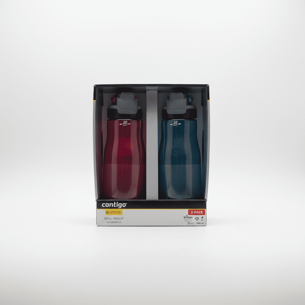Contigo 32oz AutoSeal Fit Water Bottle 2-Pack Sangria Juniper New Damaged Box - J6P9
