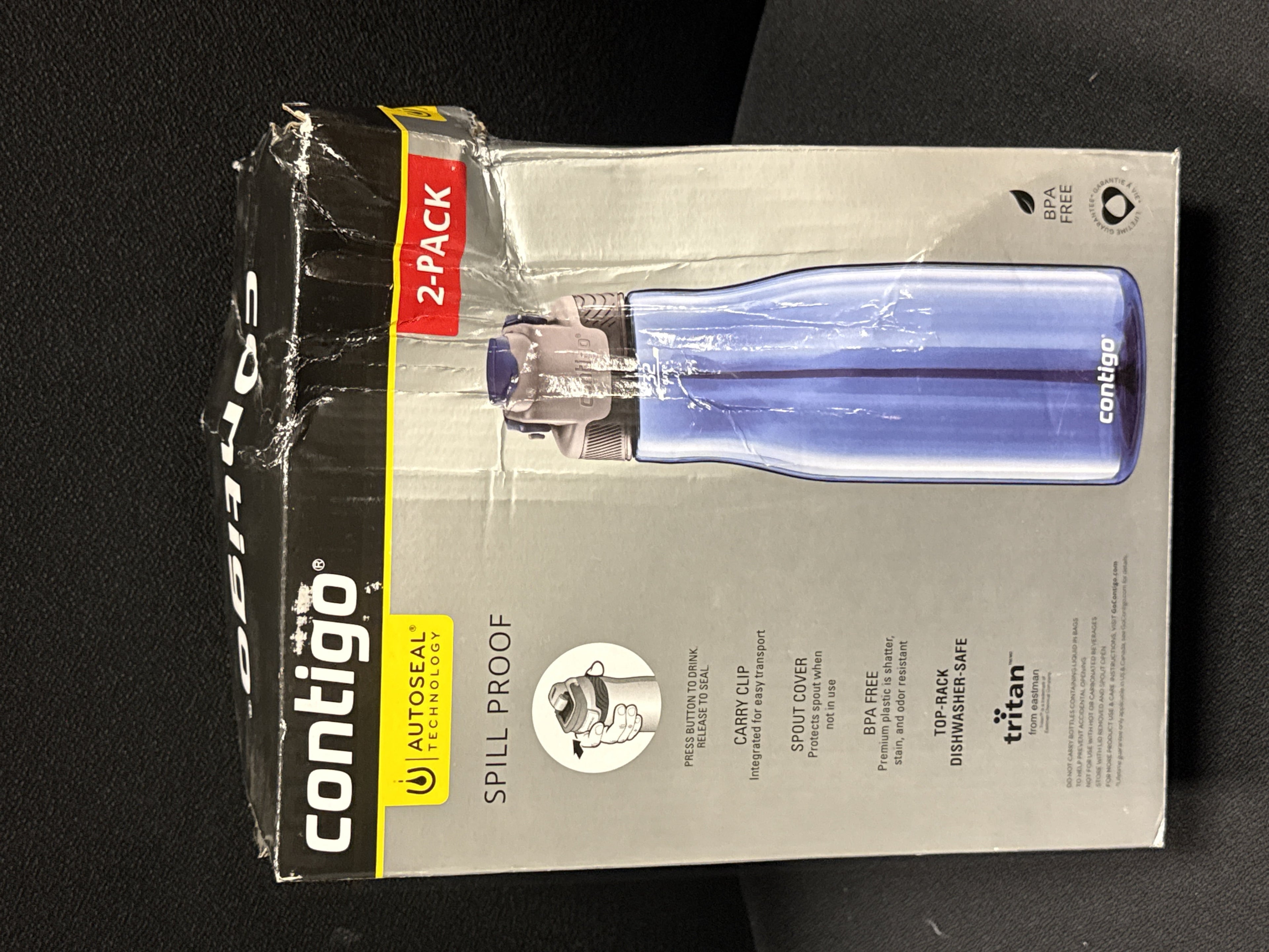 Contigo 32oz AutoSeal Fit Water Bottle 2-Pack Sangria Juniper New Damaged Box - J6P9