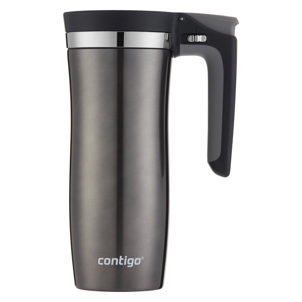 Contigo Autoseal Vacuum Insulated 16 Ounce Stainless Steel Gunmetal Travel Mug with Easy Lid - JXLE