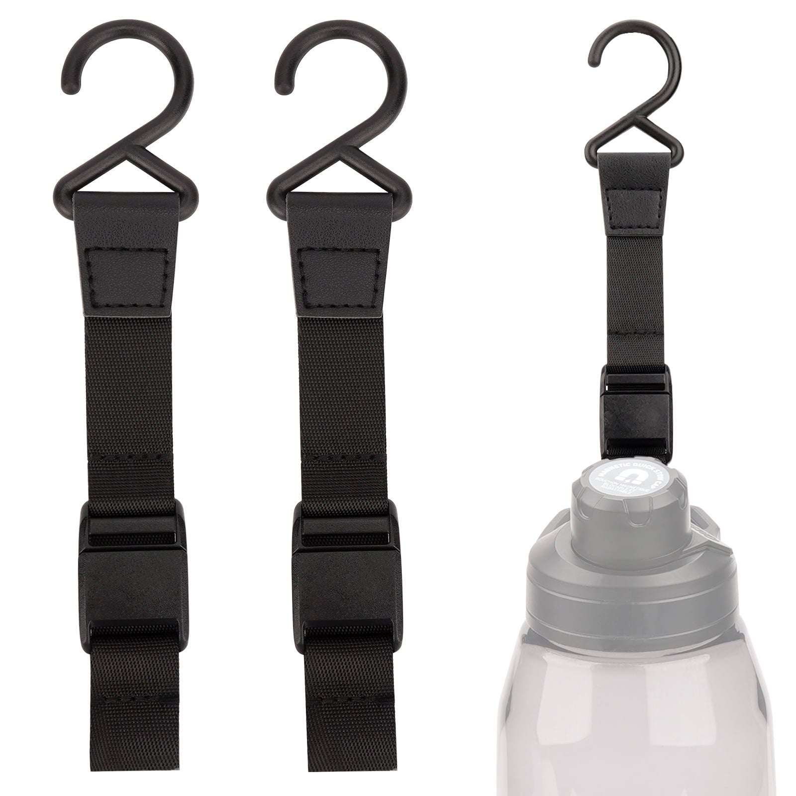 Linkidea 2 Pack Fence Hooks for Sport Water Bottle, Compatible with CamelBak Chute Mag Steel/Tritan 20/24/25/32/40/50oz, S Shaped Hook Hanger Magnetic Buckle for Outdoor Sports Camping - EJJ4