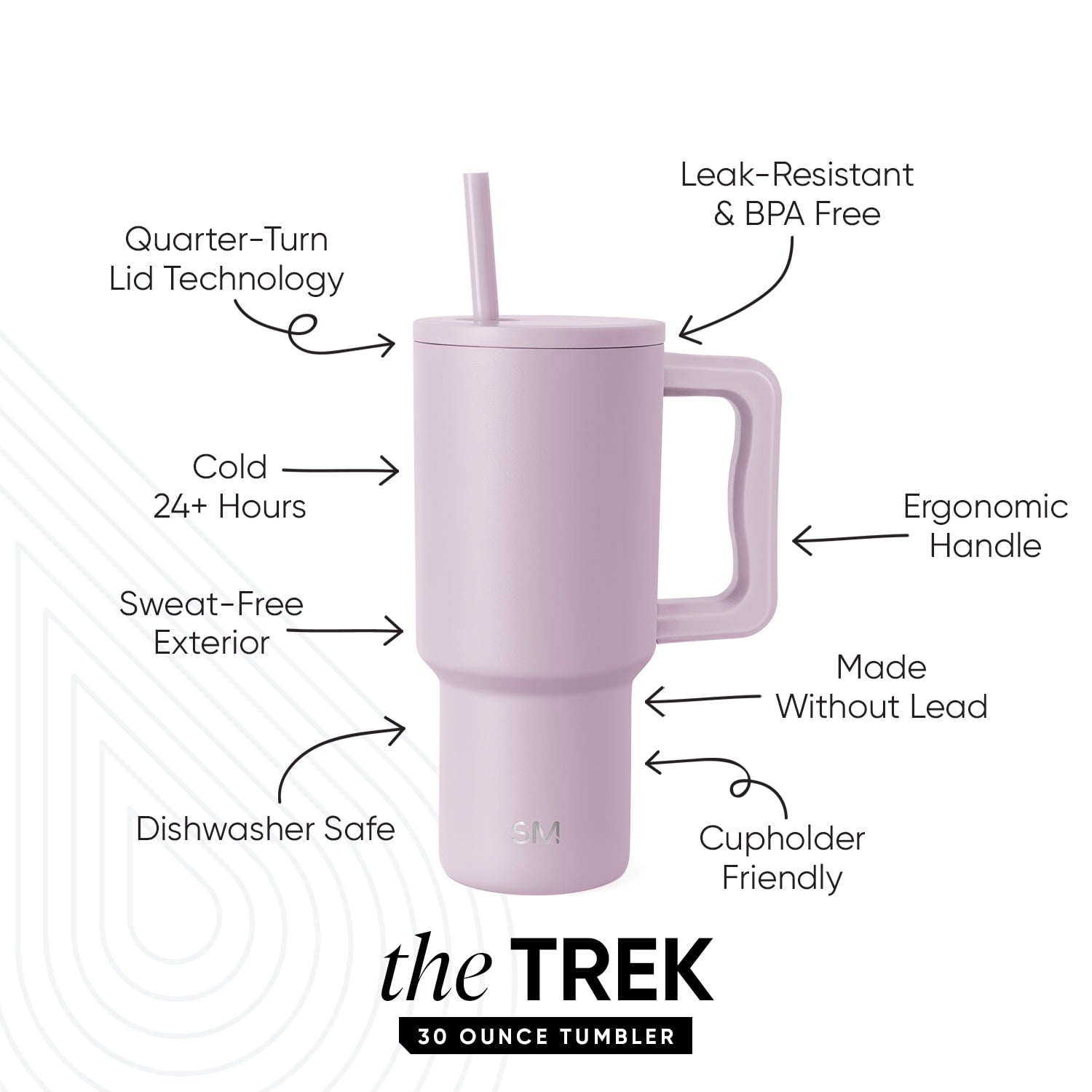Simple Modern 30 fl oz Insulated Stainless Steel Trek Tumbler with Straw Lid | Seaglass Sage and Cream Checkmate - ON24