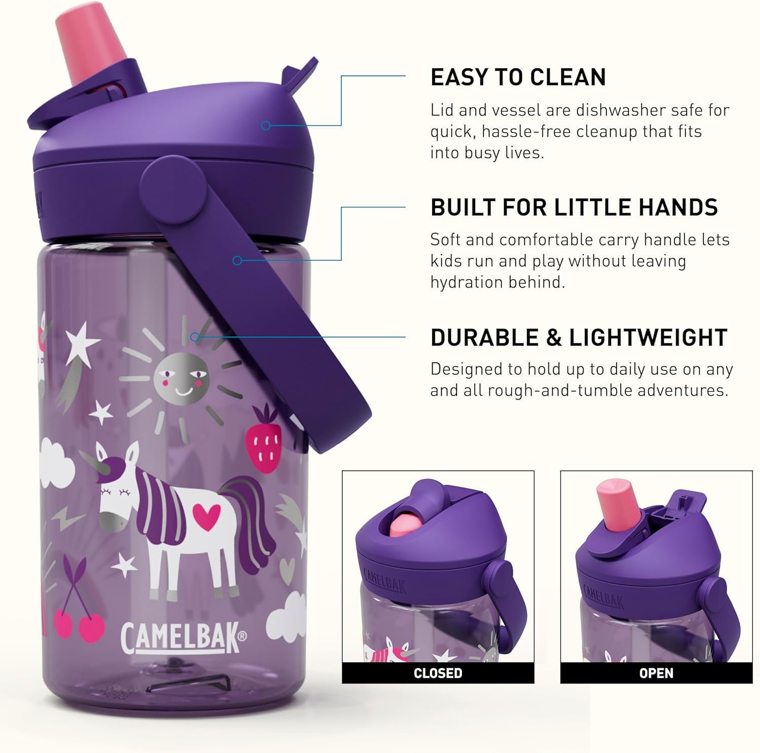 Camelbak Thrive™ Flip Straw Kids 14oz Bottle, Unicorn Party - 44X5