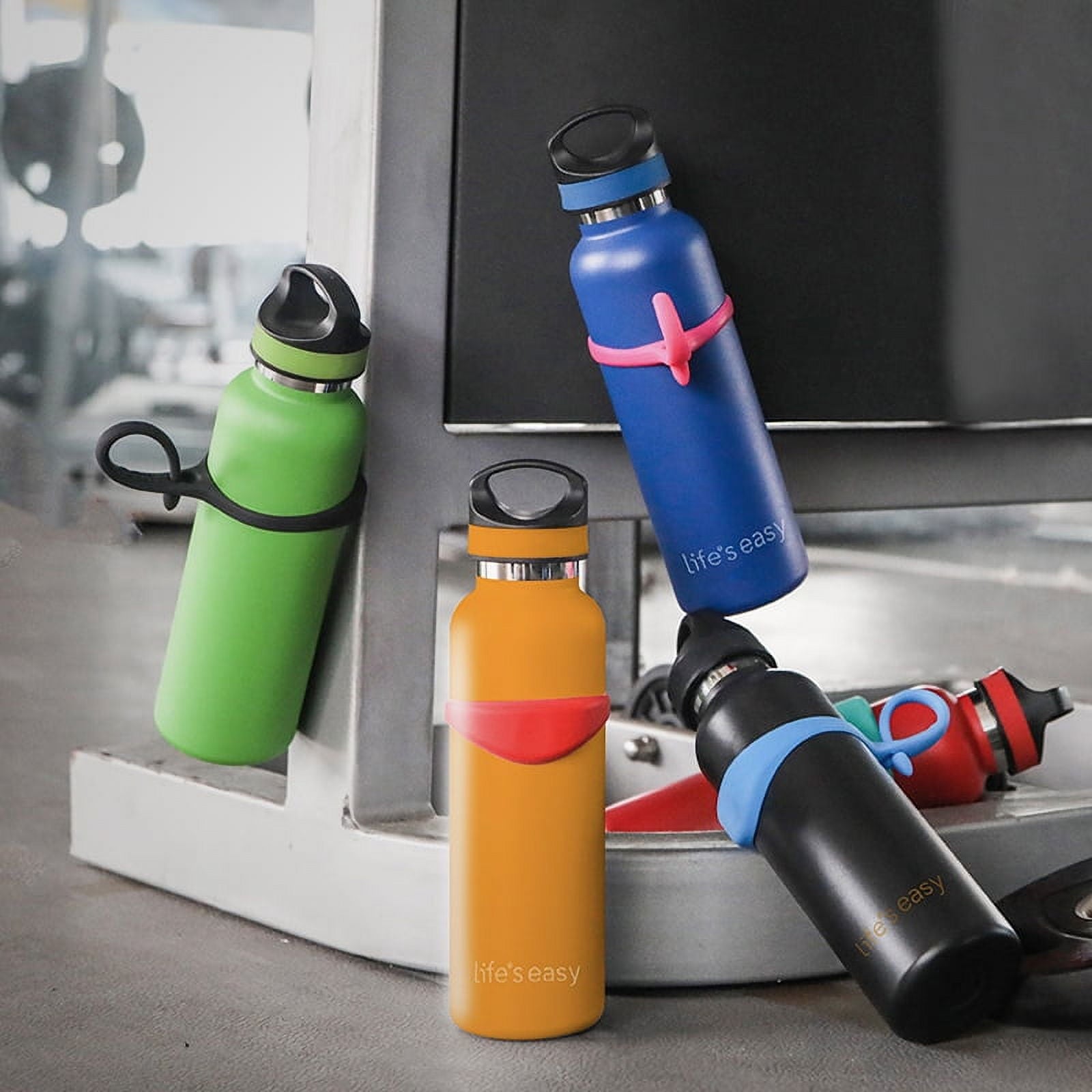 LIFE'S EASY 20 oz. Sports Insulated Water Bottle with Lid. Stainless Steel Vacuum Double Wall Thermo for Modern Hot and Cold Drinks, Simple Metal Hydro Canteen for Travel Men and Women (White) - E4W5