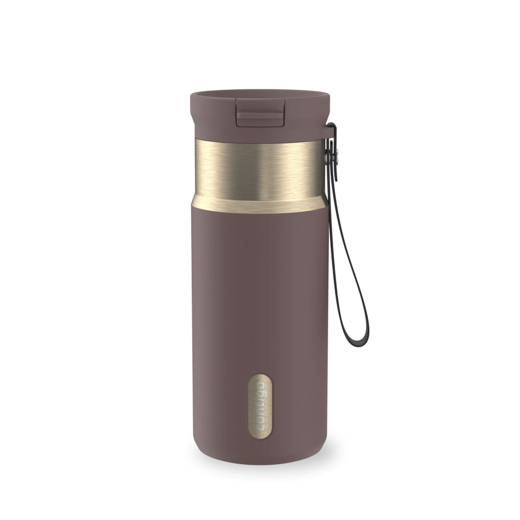Contigo SnapSeal 16 oz Leakproof Stainless Steel Water Bottle with Carrying Strap - JI4G