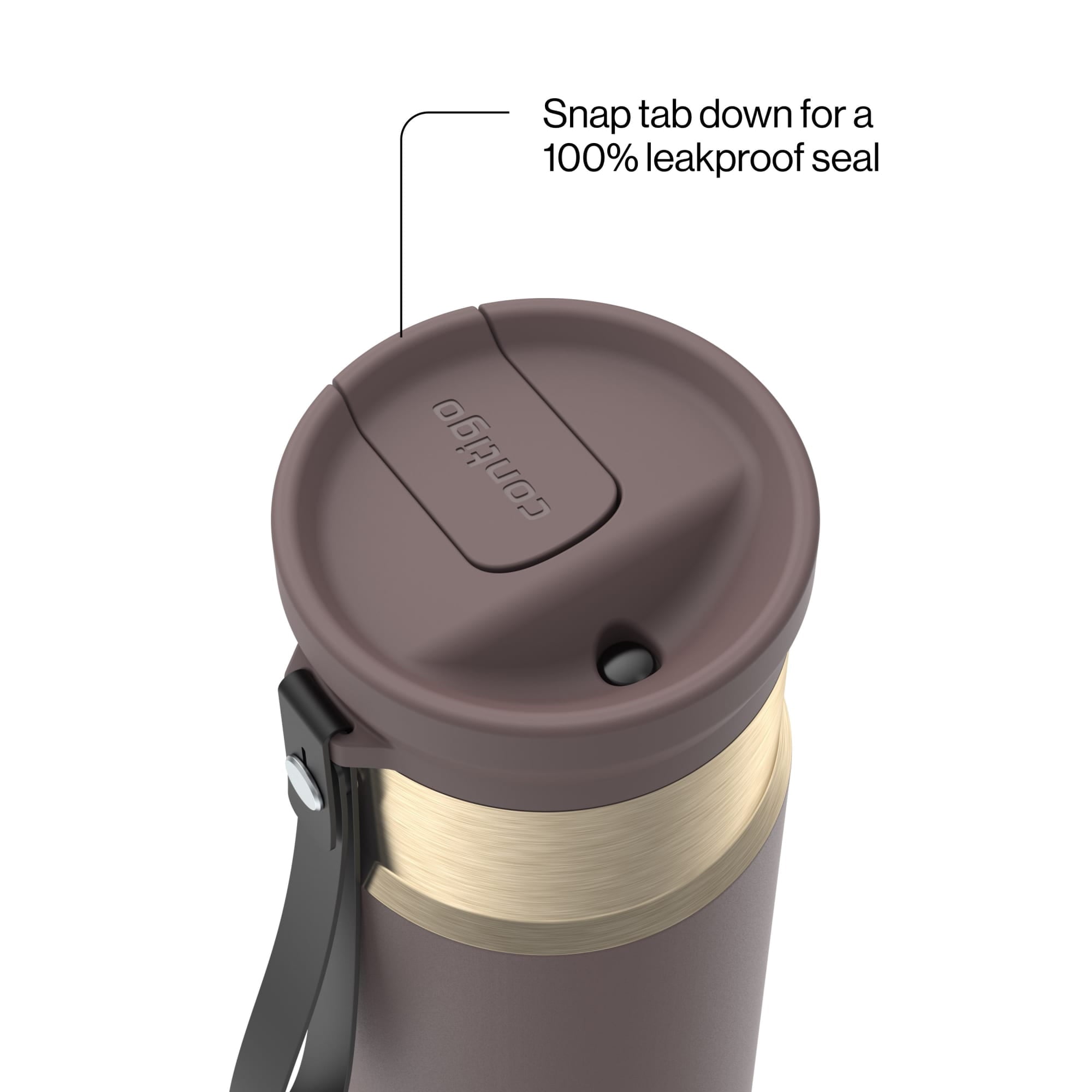 Contigo SnapSeal 16 oz Leakproof Stainless Steel Water Bottle with Carrying Strap - JI4G