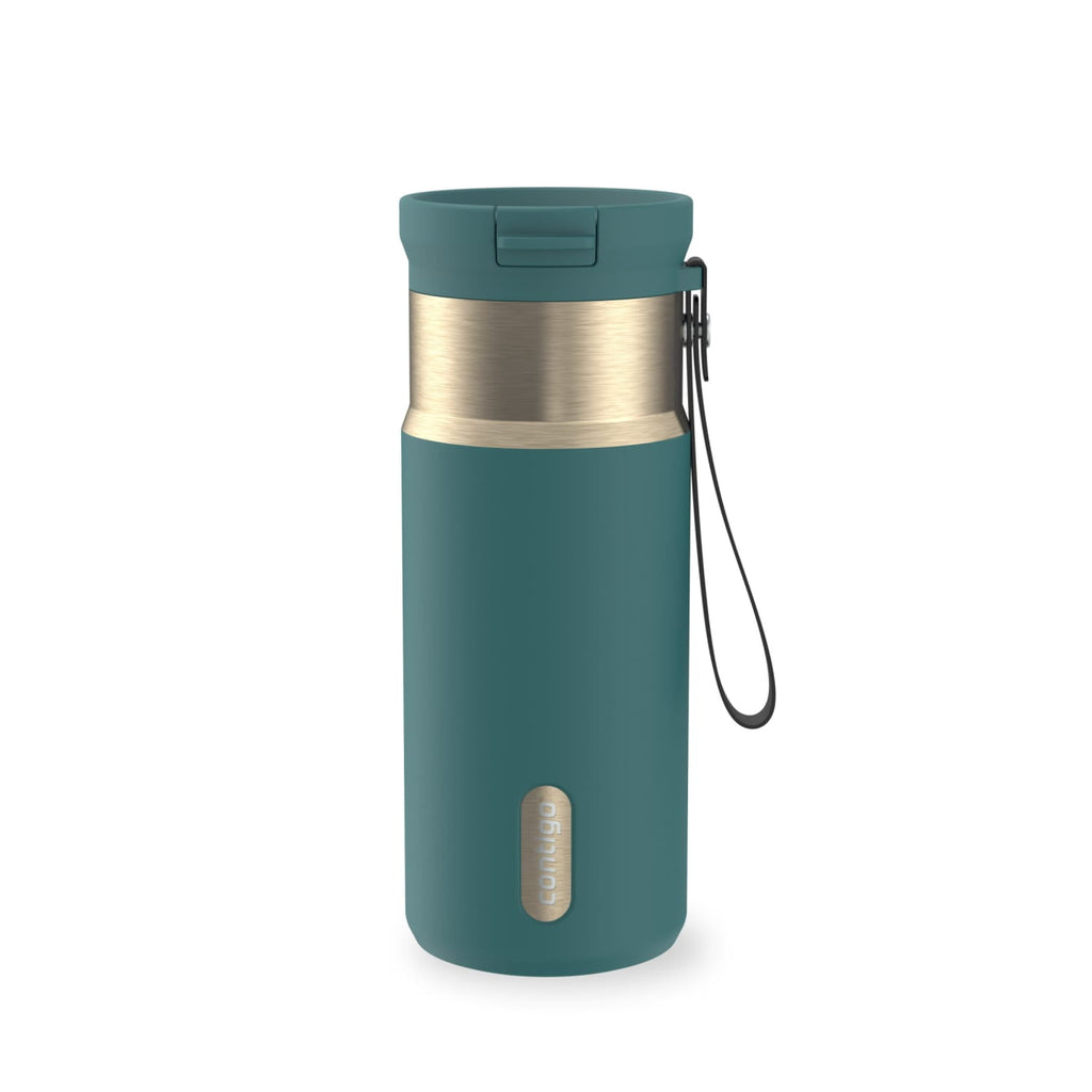 Contigo SnapSeal 16 oz Leakproof Stainless Steel Water Bottle with Carrying Strap - JI4G