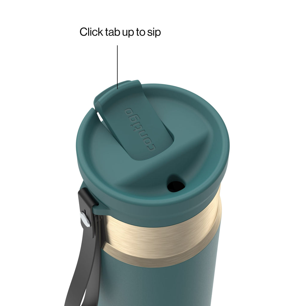 Contigo SnapSeal 16 oz Leakproof Stainless Steel Water Bottle with Carrying Strap - JI4G