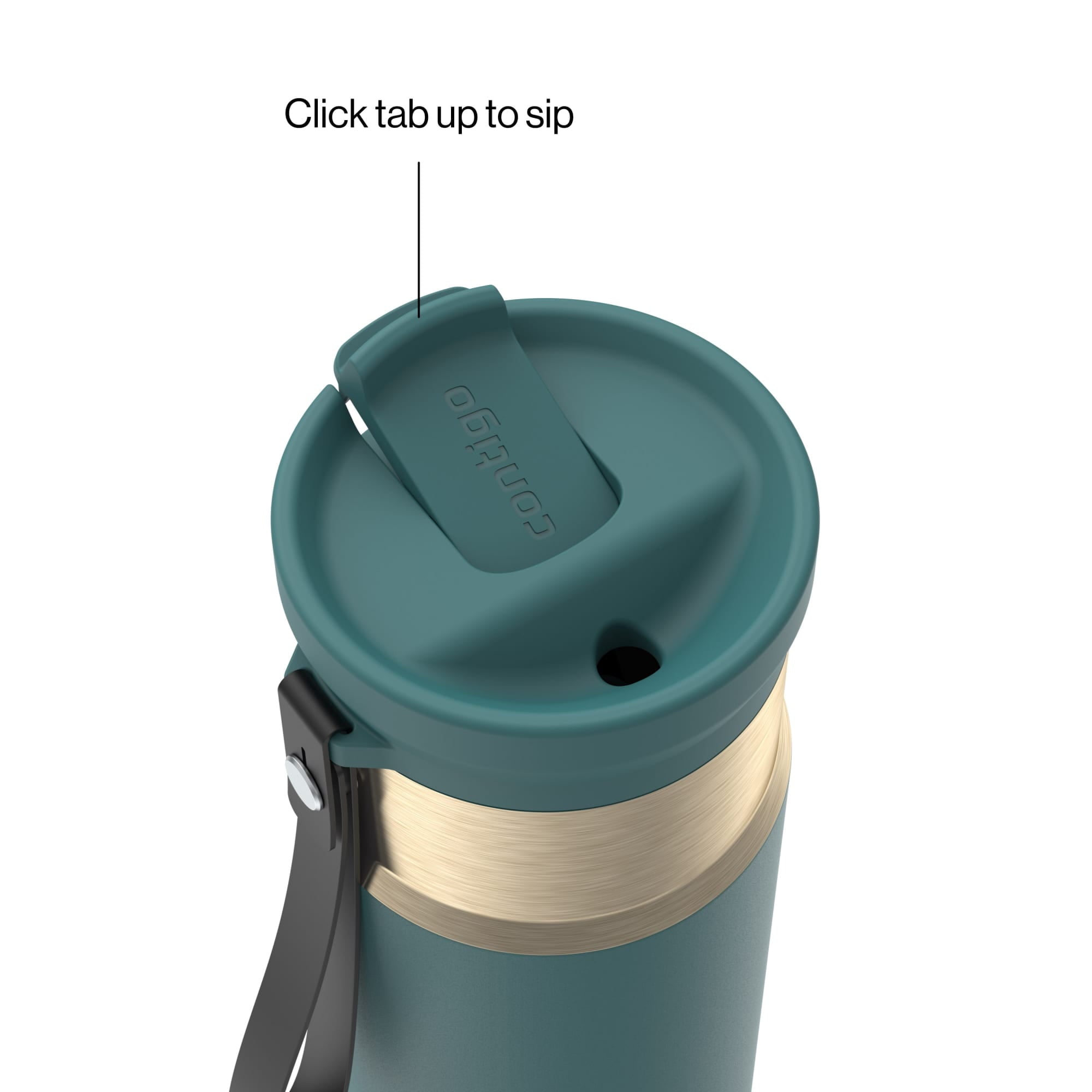 Contigo SnapSeal 16 oz Leakproof Stainless Steel Water Bottle with Carrying Strap - JI4G