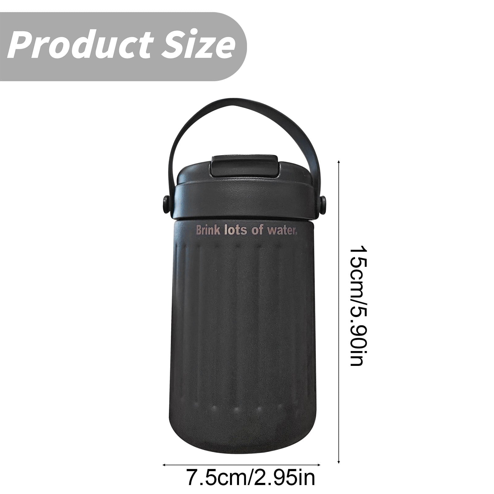 BinKFF Simple Modern Travel Coffee Mug, Insulated Coffee Tumblers with Lid, Double Walled Iced Travel Coffee Mug for Woman and Man Stainless Steel Tumbler with Handle - I3GG