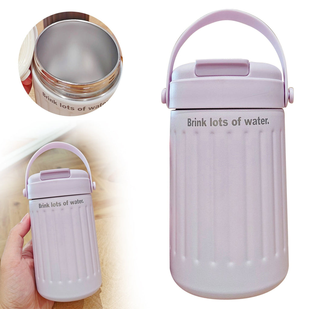 BinKFF Simple Modern Travel Coffee Mug, Insulated Coffee Tumblers with Lid, Double Walled Iced Travel Coffee Mug for Woman and Man Stainless Steel Tumbler with Handle - I3GG