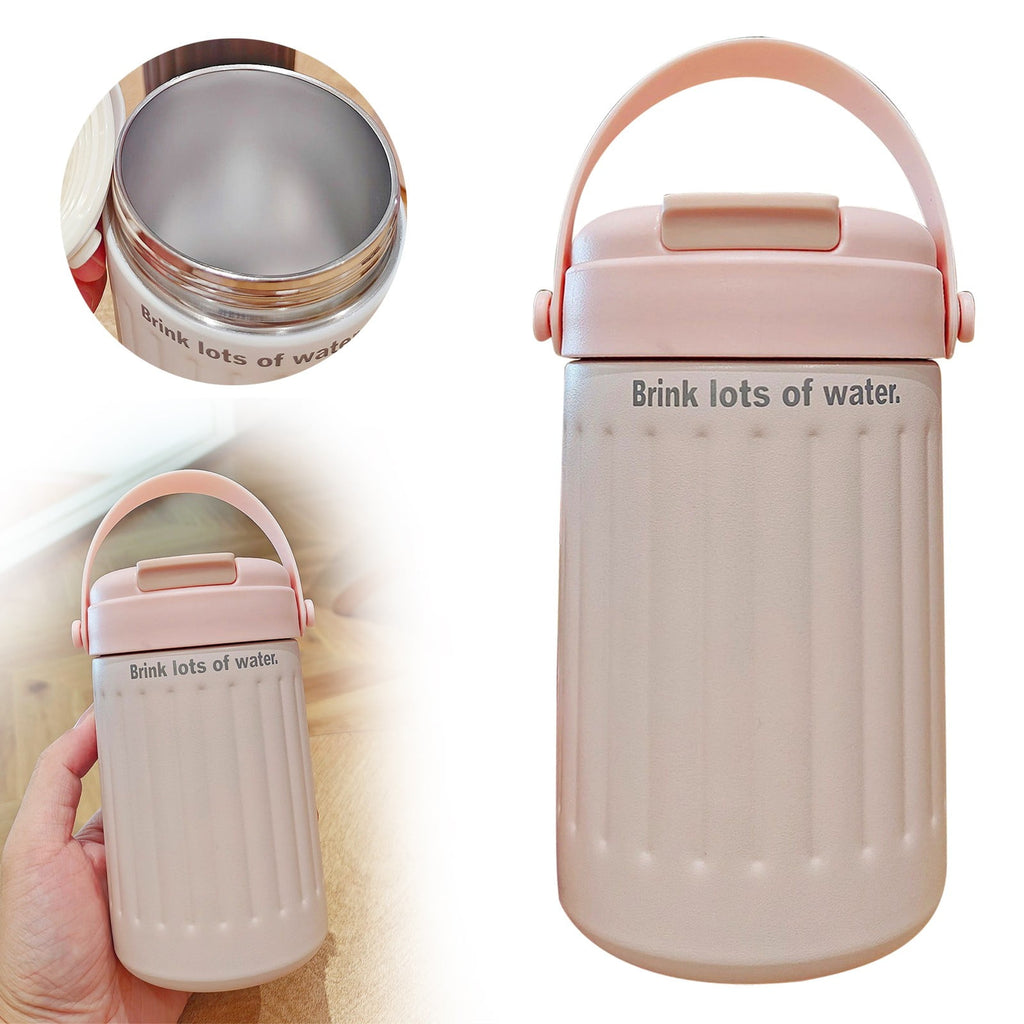 BinKFF Simple Modern Travel Coffee Mug, Insulated Coffee Tumblers with Lid, Double Walled Iced Travel Coffee Mug for Woman and Man Stainless Steel Tumbler with Handle - I3GG