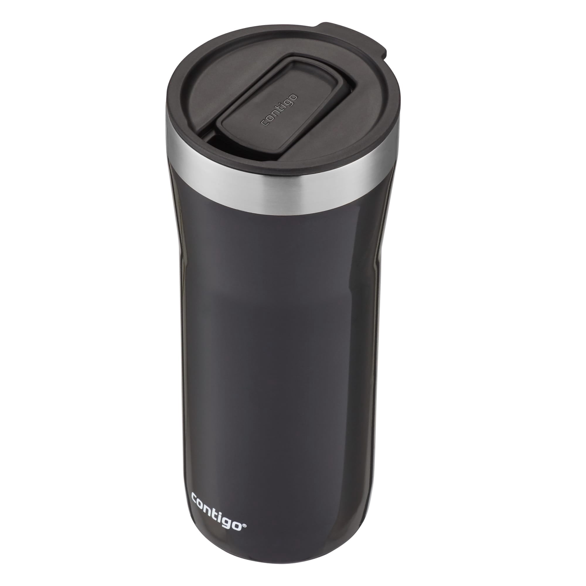 Contigo Streeterville Stainless Steel Tumbler with Plastic Straw and Splash-Proof Lid, Licorice, 32 fl. oz - N0B1