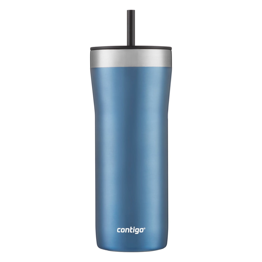 Contigo Streeterville Stainless Steel Tumbler with Plastic Straw and Splash-Proof Lid, Licorice, 32 fl. oz - N0B1