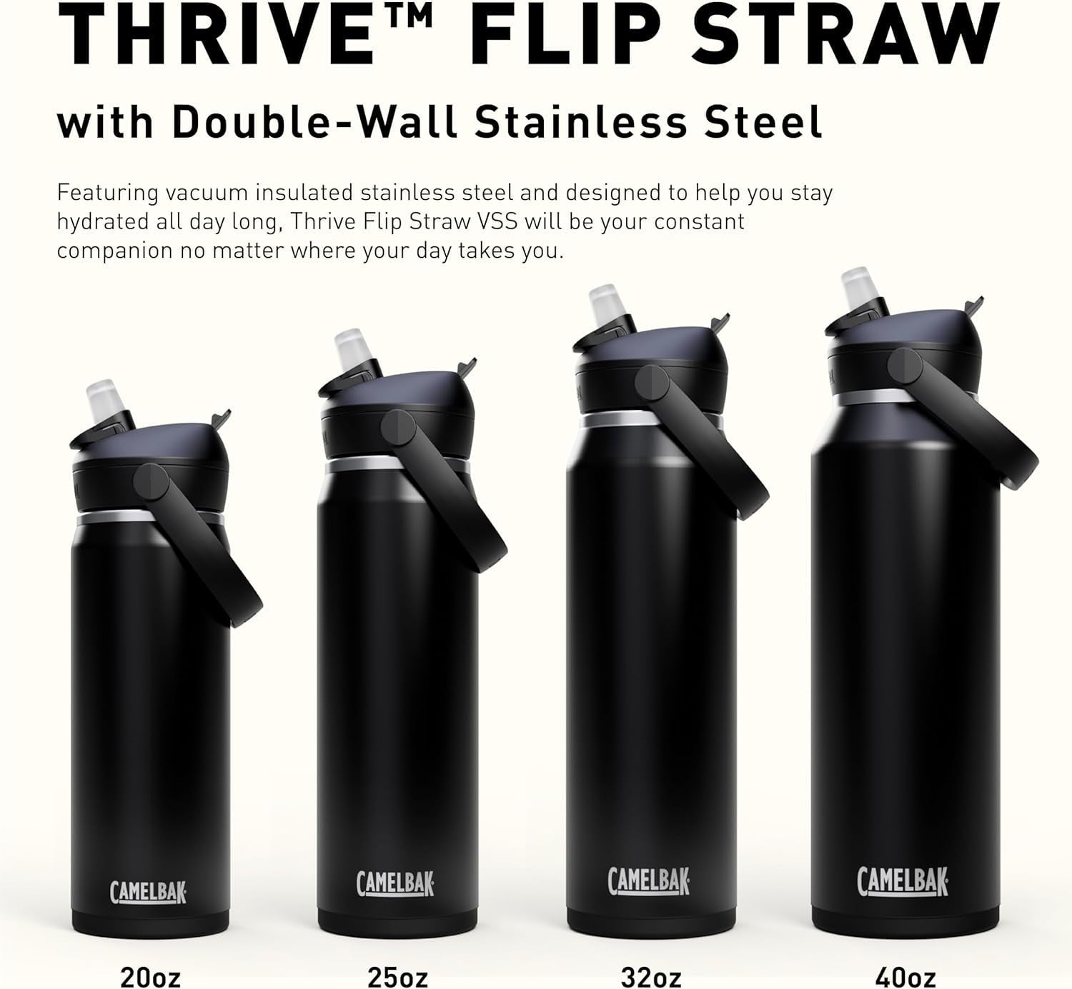 CamelBak Thrive™ Flip Straw Insulated Stainless Steel Water Bottle, 20oz, Moss - Z2ZB
