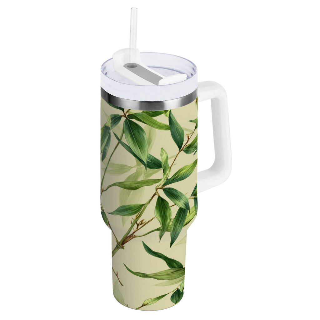 30 oz Insulated Stainless Steel Tumbler Double Wall Stainless Steel Tumbler with 2-Way Drinking Bamboo Pattern - 2ERO