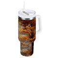 30 oz Insulated Stainless Steel Tumbler Double Wall Stainless Steel Tumbler with 2-Way Drinking Beautiful Autumn Forest - QXJE