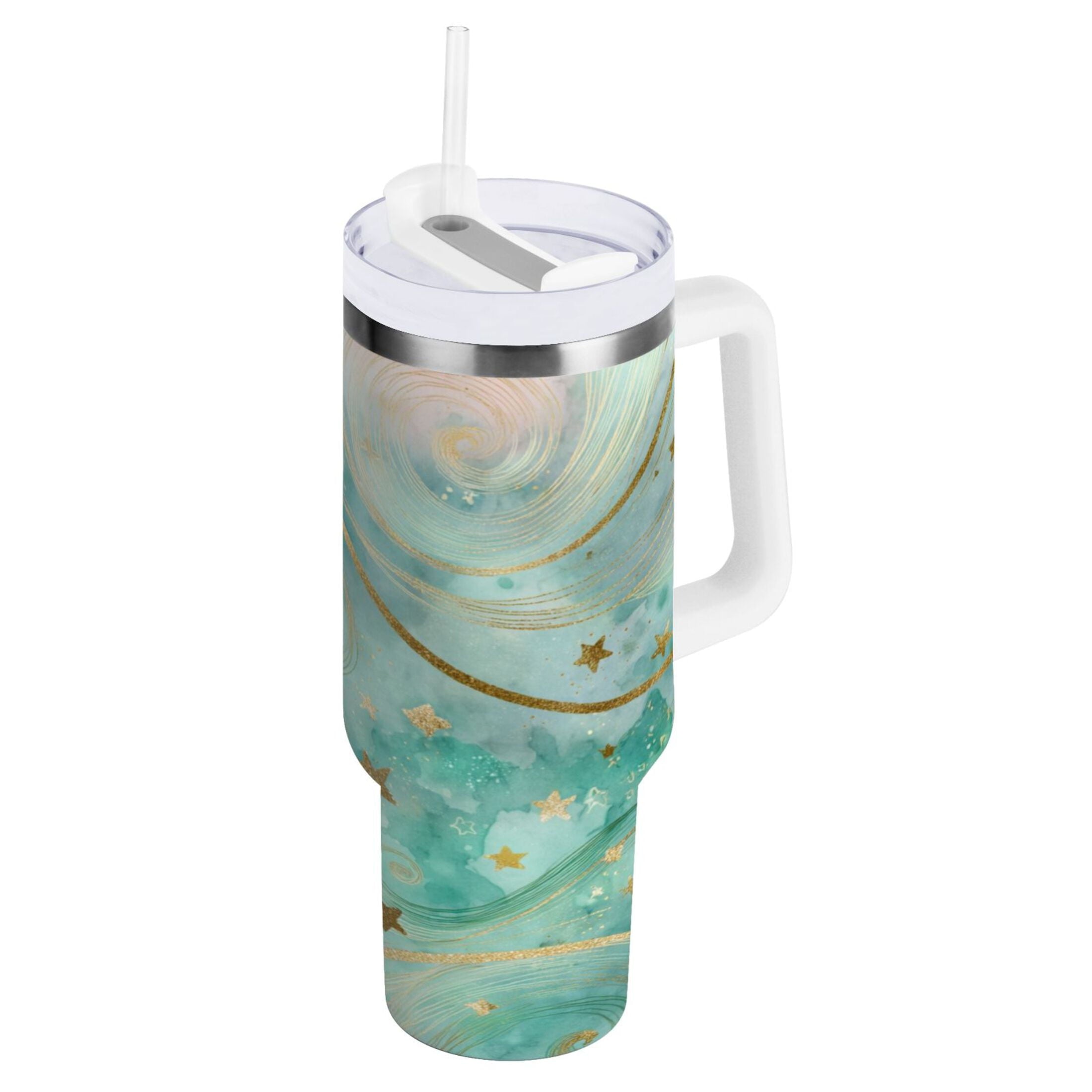 30 oz Insulated Stainless Steel Tumbler Double Wall Stainless Steel Tumbler with 2-Way Drinking Beautiful Swirling Lines - 6LTX