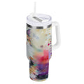 30 oz Insulated Stainless Steel Tumbler Double Wall Stainless Steel Tumbler with 2-Way Drinking Charming Hairy Cat - 7DUD