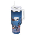 30 oz Insulated Stainless Steel Tumbler Double Wall Stainless Steel Tumbler with 2-Way Drinking Christmas Night Scene - FHAM