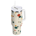 30 oz Insulated Stainless Steel Tumbler Double Wall Stainless Steel Tumbler with 2-Way Drinking Colorful Dots and Lines - GDZX