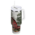 30 oz Insulated Stainless Steel Tumbler Double Wall Stainless Steel Tumbler with 2-Way Drinking Old Red Barn - MLFJ