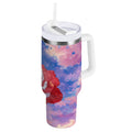 30 oz Insulated Stainless Steel Tumbler Double Wall Stainless Steel Tumbler with 2-Way Drinking Rose with Flag Pattern - JEPP