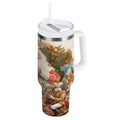 30 oz Insulated Stainless Steel Tumbler Double Wall Stainless Steel Tumbler with 2-Way Drinking Santa Claus Sitting in Chair - G4W6