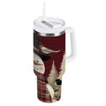 30 oz Insulated Stainless Steel Tumbler Double Wall Stainless Steel Tumbler with 2-Way Drinking Snowman and Birds - 7QXZ