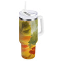 30 oz Insulated Stainless Steel Tumbler Double Wall Stainless Steel Tumbler with 2-Way Drinking Various Shades Autumn Leaves - 8YWR