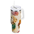 30 oz Insulated Stainless Steel Tumbler Double Wall Stainless Steel Tumbler with 2-Way Drinking Watercolor Animals Pattern - JXLX