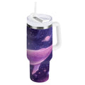 30 oz Insulated Stainless Steel Tumbler Double Wall Stainless Steel Tumbler with 2-Way Drinking Whale in Space - W8Q6