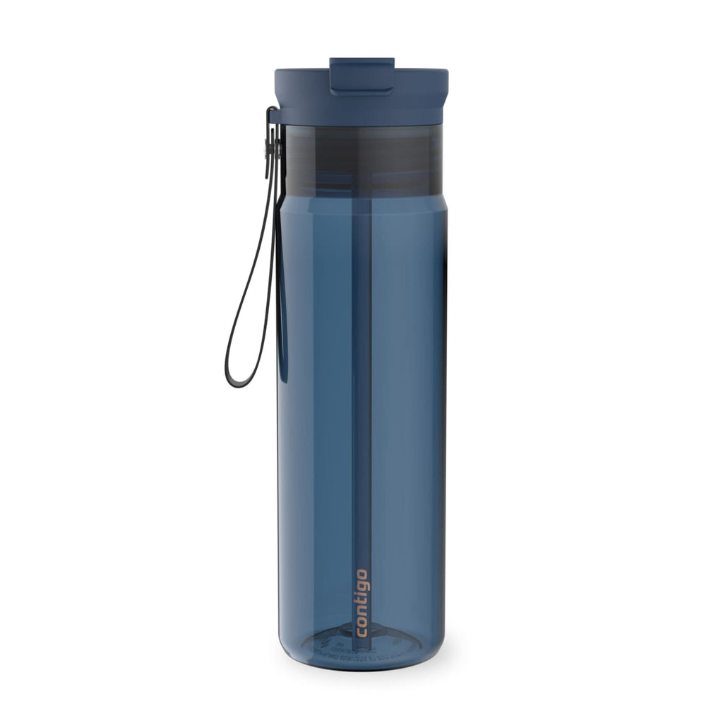 Contigo DualSip Leakproof Plastic Reusable Water Bottle with Carrying Strap, Cream/Clear, 28 oz - LPHZ