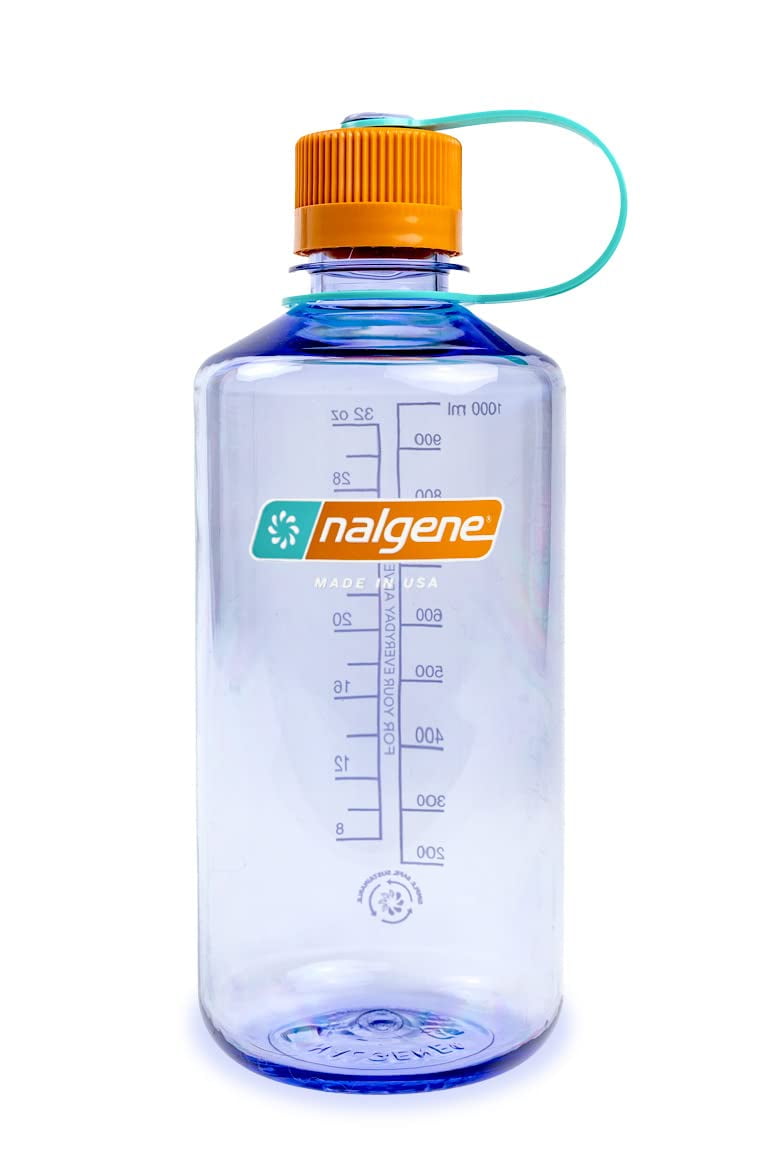 Nalgene Sustain Tritan BPA-Free Water Bottle Made with Material Derived from 50% Plastic Waste, 32 OZ, Narrow Mouth, Amethyst C30 - WMQO