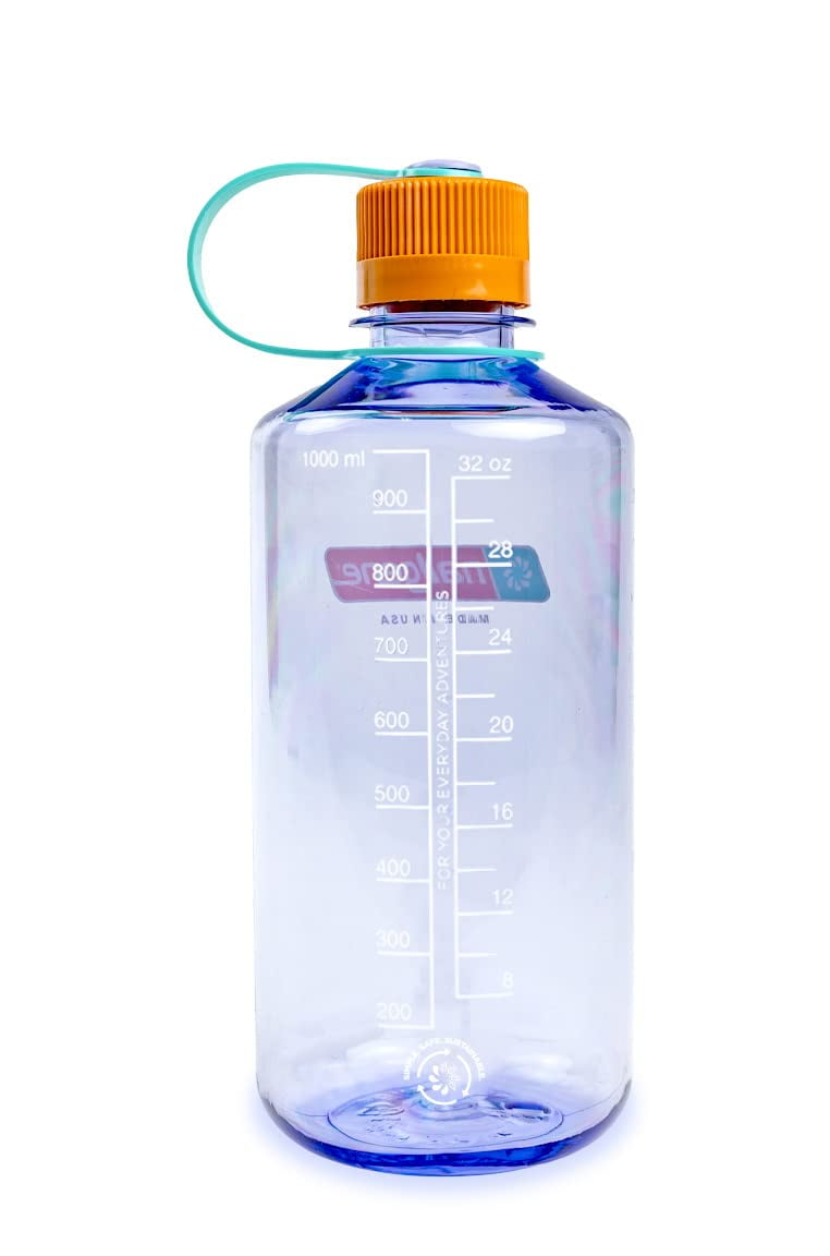 Nalgene Sustain Tritan BPA-Free Water Bottle Made with Material Derived from 50% Plastic Waste, 32 OZ, Narrow Mouth, Amethyst C30 - WMQO