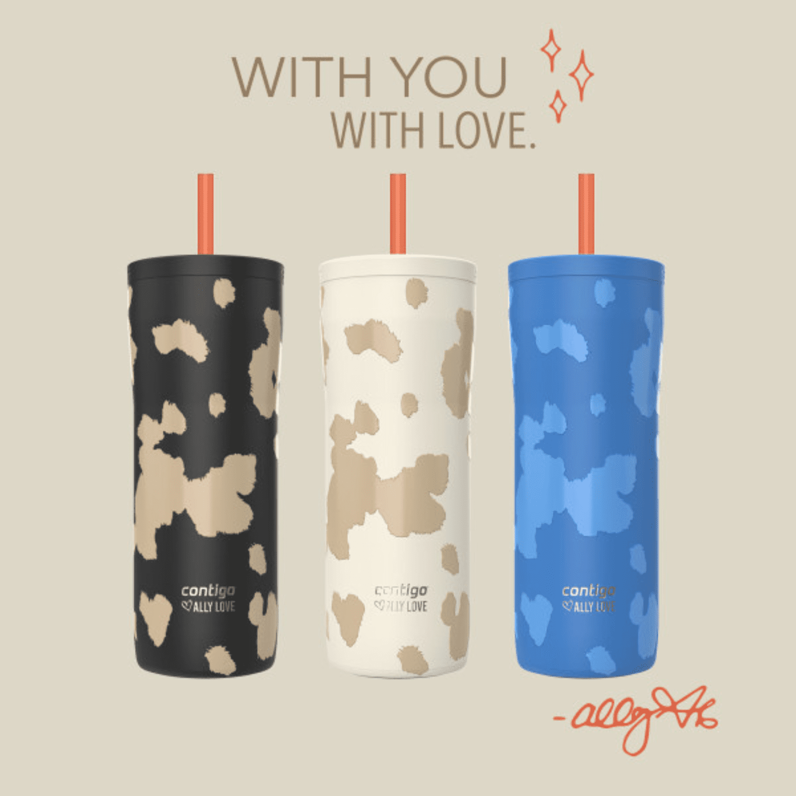 Contigo x Ally Love Streeterville 2.0 Stainless Steel Tumbler with Straw, 24 oz, Stellar Jay - RNNP