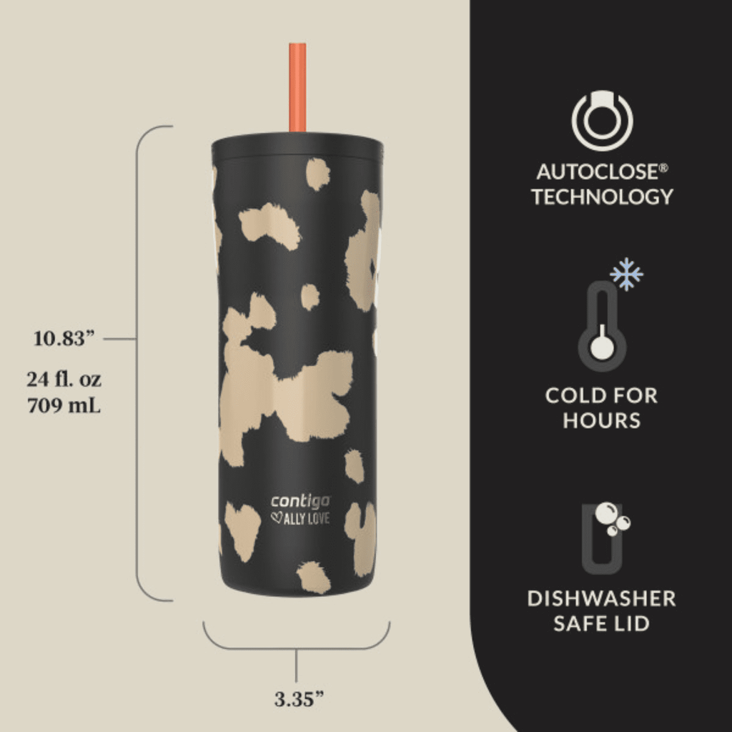 Contigo x Ally Love Streeterville 2.0 Stainless Steel Tumbler with Straw, 24 oz, Stellar Jay - RNNP