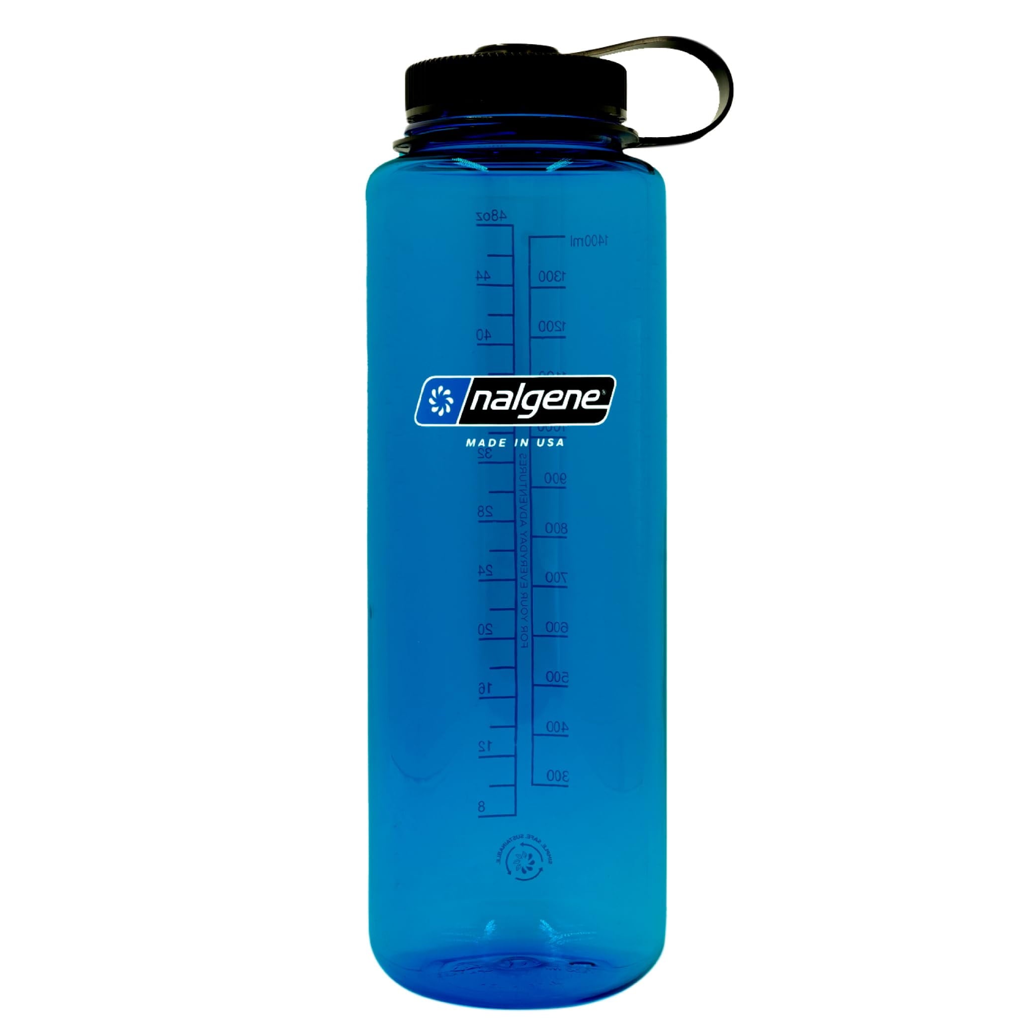Nalgene Sustain Tritan BPA-Free Water Bottle Made with Material Derived from 50% Plastic Waste (using ISCC certified mass balance), 48 OZ, Wide Mouth, Blue - 9HQS