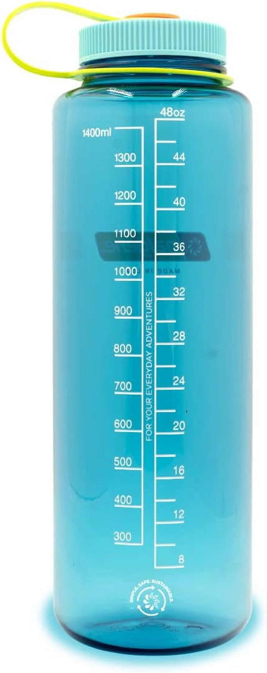 Nalgene Sustain Tritan BPA-Free Water Bottle Made with Material Derived from 50% Plastic Waste (using ISCC certified mass balance), 48 OZ, Wide Mouth, Blue - 9HQS