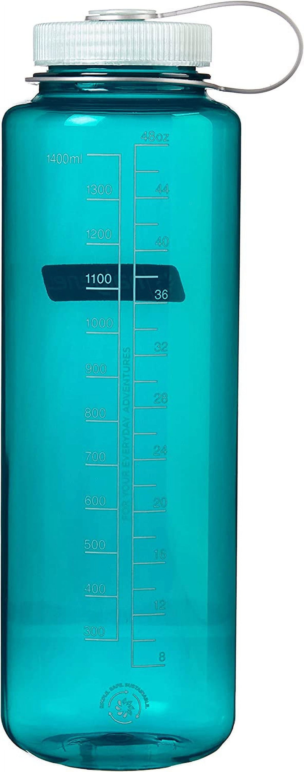Nalgene Sustain Tritan BPA-Free Water Bottle Made with Material Derived from 50% Plastic Waste (using ISCC certified mass balance), 48 OZ, Wide Mouth, Blue - 9HQS