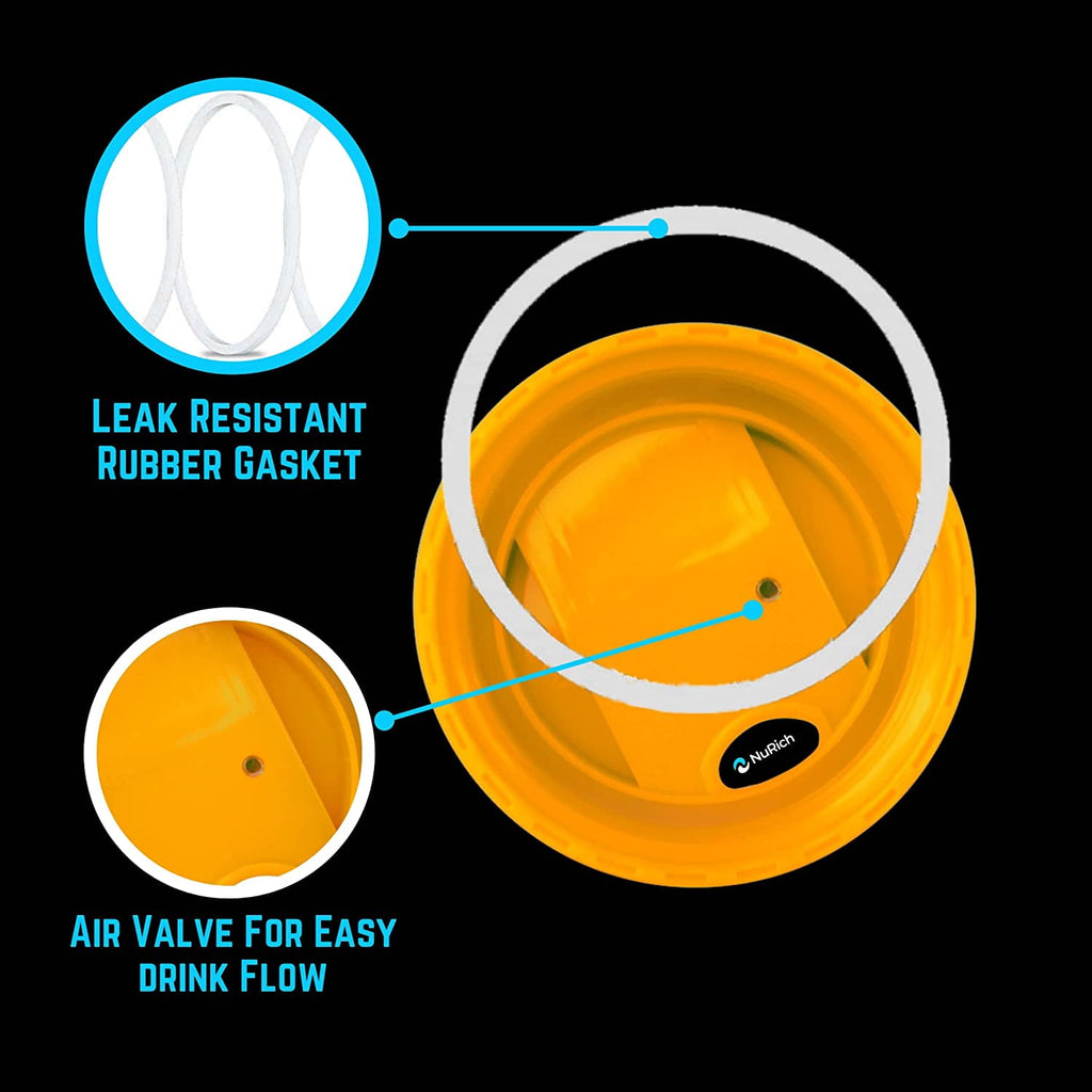 NuRich Hydro Wide Mouth Flip and Sip Replacement Coffee Lid or Cap Accessories Compatible with Hydroflask, Nalgene, and Many More Top Water Bottle Brands Sizes 12 16 18 20 32 40 64 Ounce - TV5Z